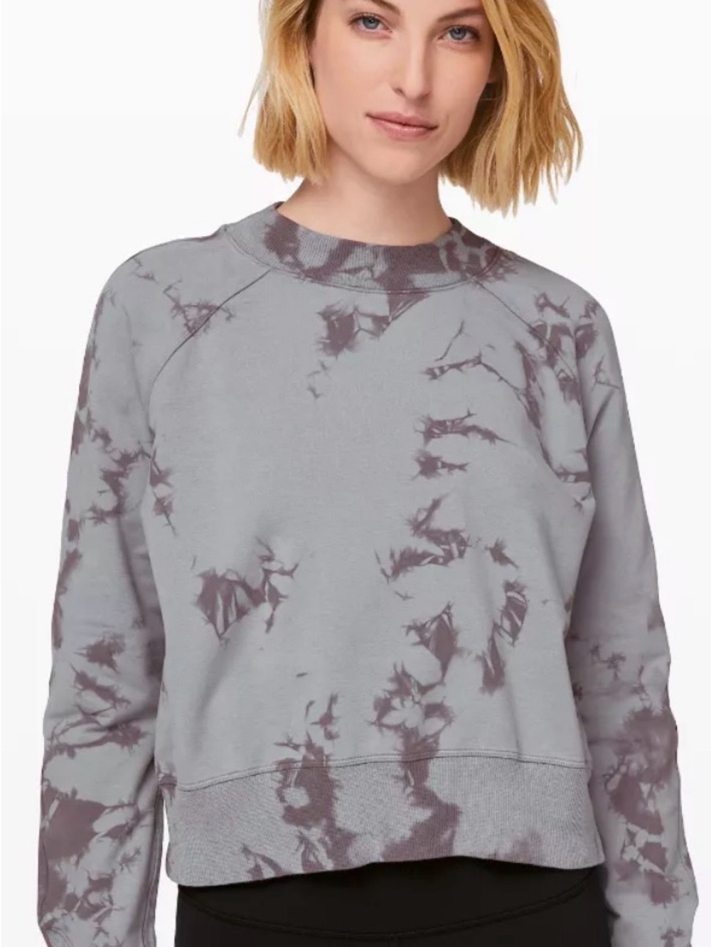 lululemon  Shibori Gray/Purple Tie-Dye Crewneck Sweatshirt, US 4